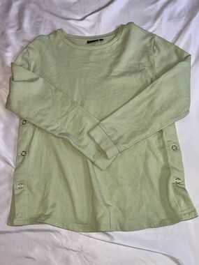 ASOS Maternity Mint Green Crew Neck Long-Sleeve Top with Side Snap Detail